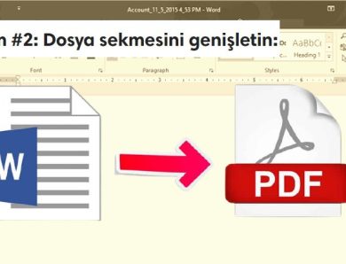 Word Dosyasını PDF Olarak Kaydetme