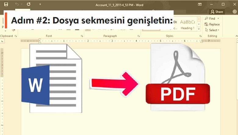 Word Dosyasını PDF Olarak Kaydetme