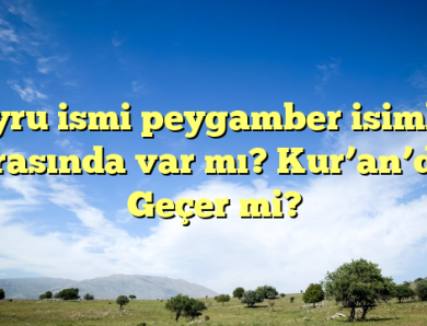 Bayru ismi peygamber isimleri arasında var mı? Kur’an’da Geçer mi?