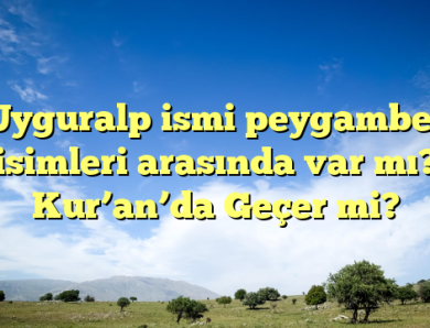 Uyguralp ismi peygamber isimleri arasında var mı? Kur’an’da Geçer mi?