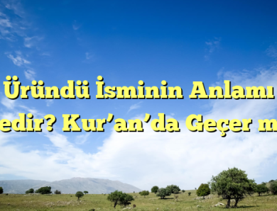 Üründü İsminin Anlamı Nedir? Kur’an’da Geçer mi?